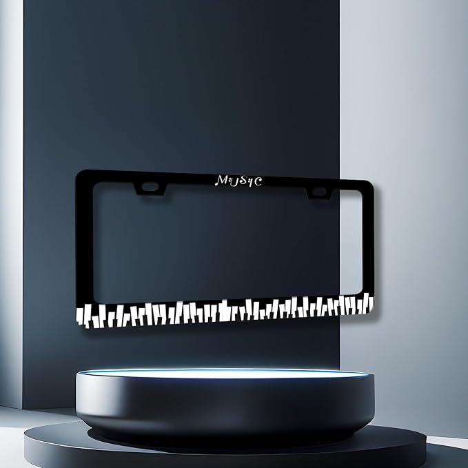 Piano Music License Plate Frame Music Notes License Plate Holder Stainless - Image 3