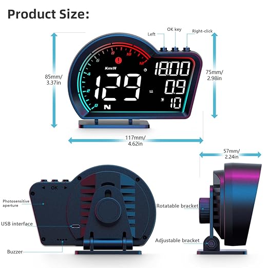 ACECAR Digital GPS Speedometer Universal Car Head Up Display - Image 5