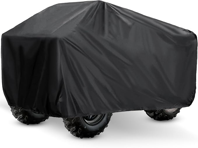 XYZCTEM Waterproof ATV Cover, Heavy Duty Black Protects 4 Wheeler from Snow - Image 2