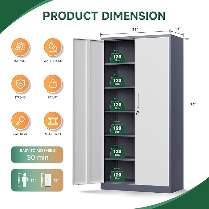 Letaya Metal Storage Cabinet - Image 3