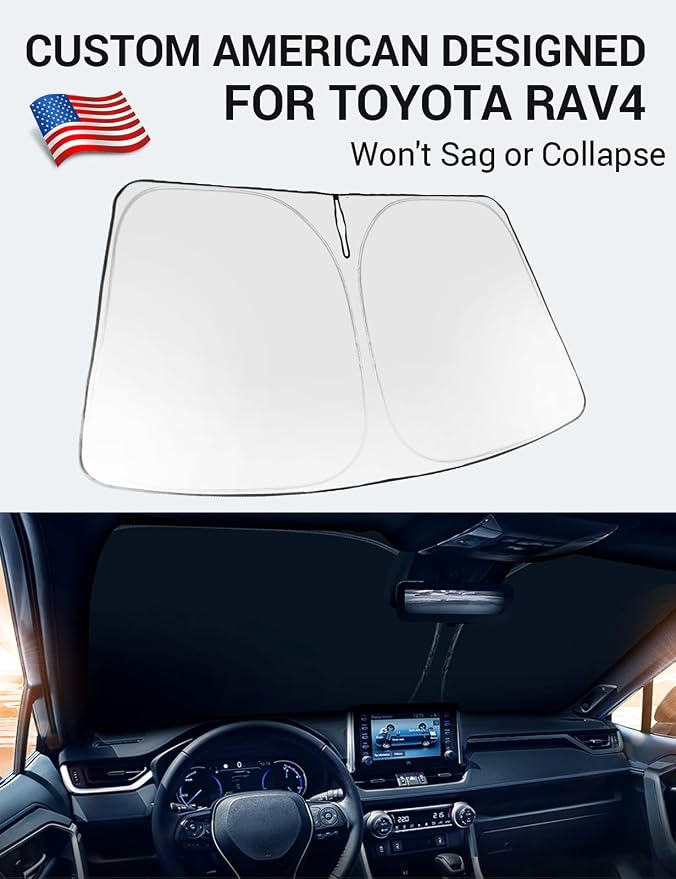Proadsy for Nissan Rogue 2014-2020 Windshield Sun Shade 4-Layer Foldable Front - Image 2