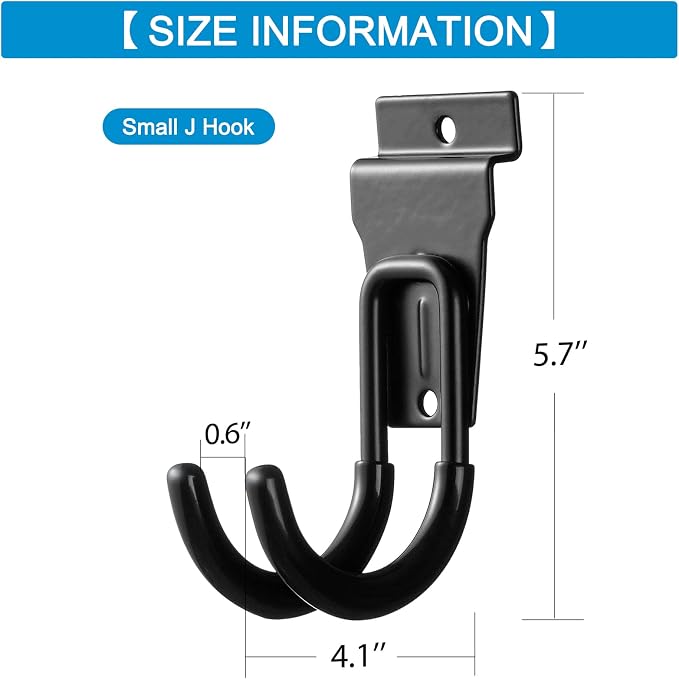 12Pack Slatwall Hooks Heavy Duty Slatwall Accessories Garage Small J Slatwall - Image 4