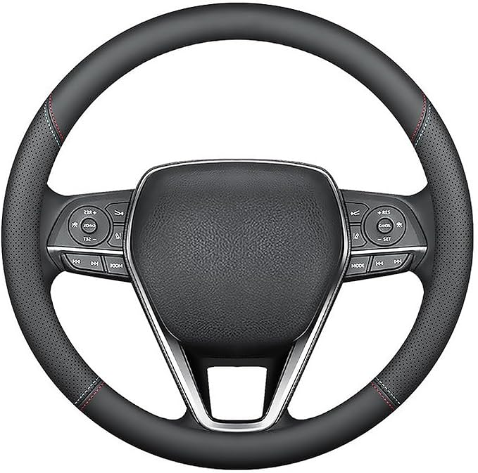 LKWLIKEI Nappa Premium Leather car Steering Wheel Cover, Breathable, Universal - Image 3