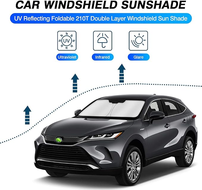 KUST Car Windshield Sun Shade for 2021-2024 Toyota Venza Accessories Sunshade - Image 2