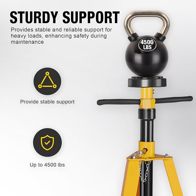 YELLOW JACKET Underhoist Support Stand 2 Ton Capacity, Lifting from 53" to 84" - Image 3