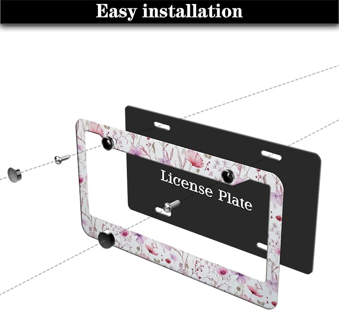 License Plate Frame Holder for Women Powder License Plate Frames for Men Pink - Image 7