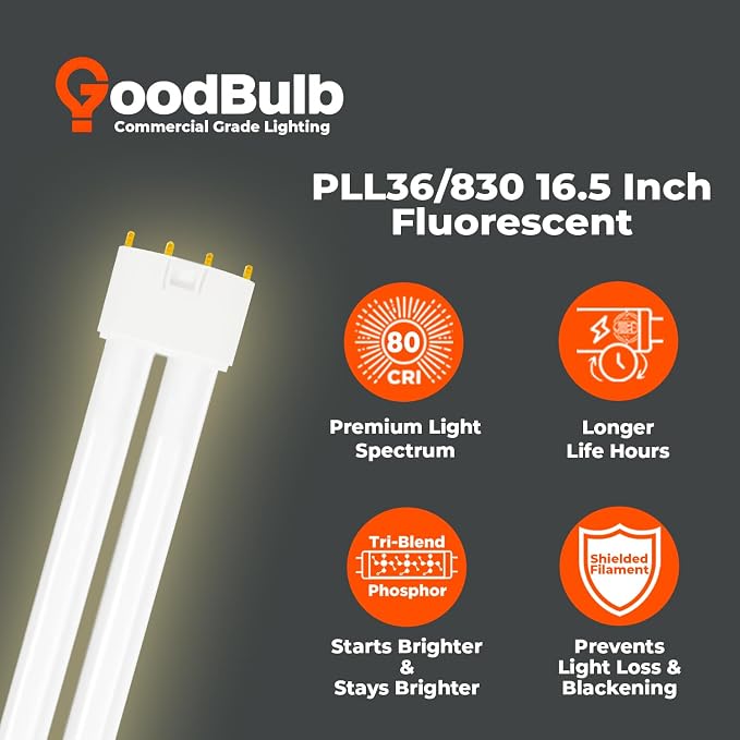 GoodBulb PLL36/830 36W 16.5" Twin Tube Compact Fluorescent Light Bulb 4-pin - Image 4