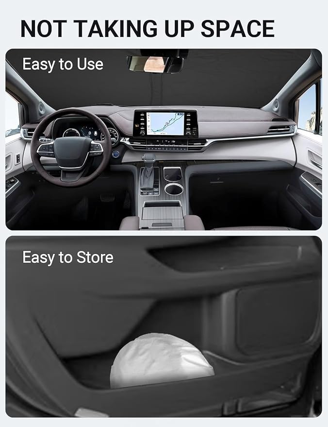 Proadsy Custom Fit 2021-2025 Sienna Mini L LE SE XLE Limited Van Windshield Sun - Image 9