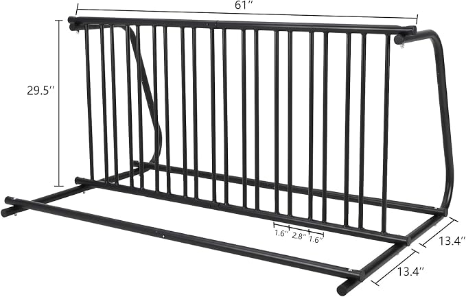 Outdoor Bike Storage, 10 Bike Rack Garage, 61 In Long All-Steel Mesh Bikes Rack - Image 7