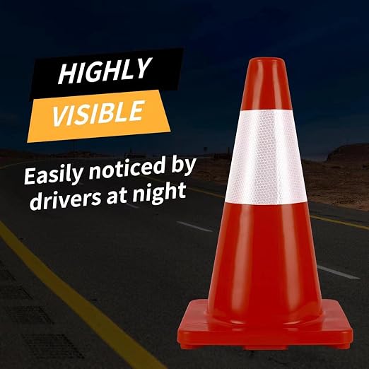 Traffic Cones 18 inch 12 Pack Safety Cones Orange - Image 3