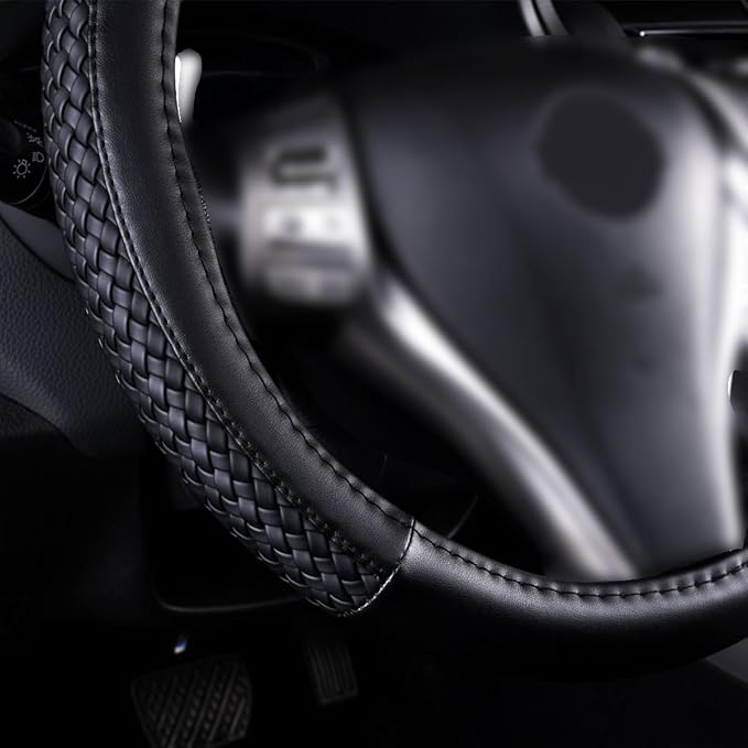 Flying Banner car Steering Wheel Cover Faux Leather Massage Universal fit 3D - Image 2