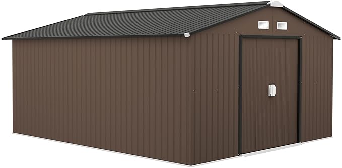Outsunny 11' x 13' Outdoor Storage Shed, Garden Tool Metal Shed by Outsunny