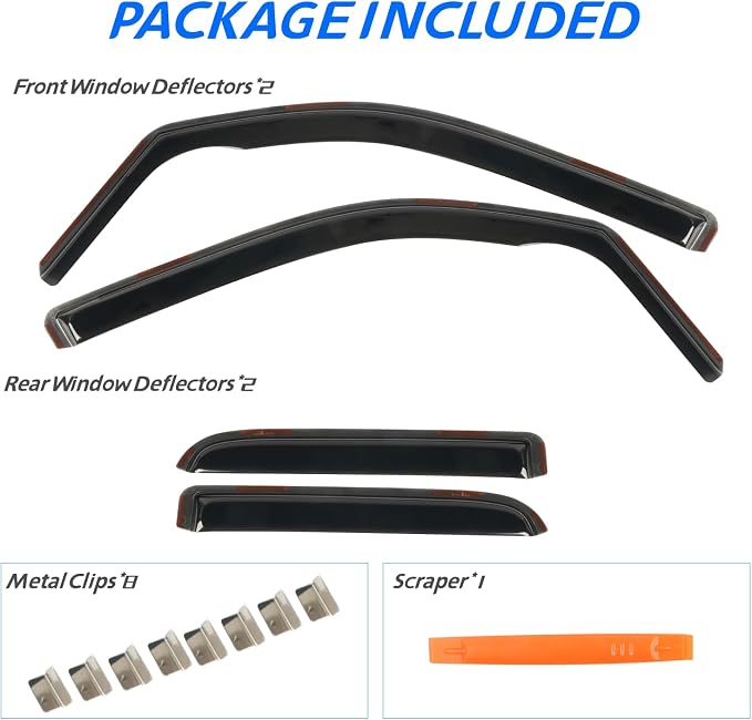 4 PCS in-Channel Rain Guards for Trucks 2019-2024 Dodge Ram 1500 Quad Cab - Image 6