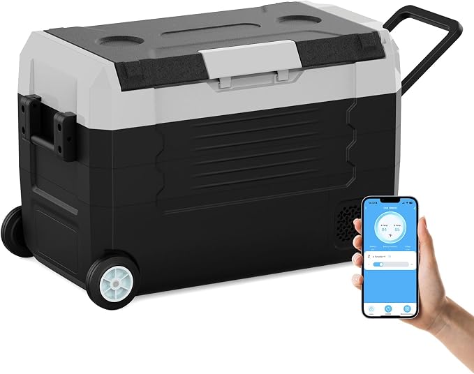 SubSun12V Cooler Car Fridge, 48QT -4℉~68℉ Fast Cooling Car Refrigerator by SubSun