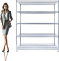 60"x24"x72" Chrome 5-Tier PREMIUM Wire Shelving NSF 4000 LBS MAX CAPACITY Heavy by UtilityBasics