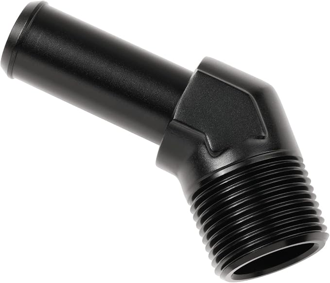 3/4 NPT Male to 3/4" Hose Barb Fitting Adapter 45 Degree Elbow Aluminum Black - Image 4