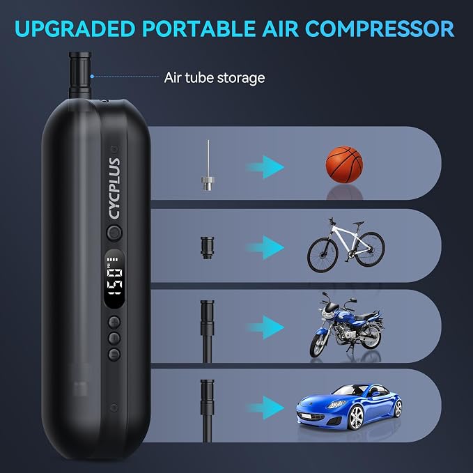 CYCPLUS Electric Air Compressor Portable Bicycle Pump Car Tire Inflator - Image 8