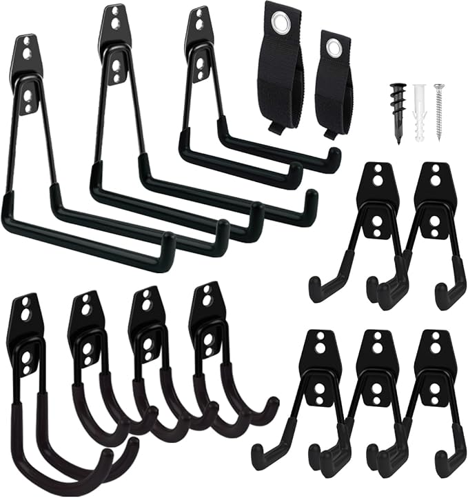 Garage Hooks Heavy Duty 14 Pack, Steel Garage Storage Hooks, Tool Hangers by GARDENANDTOOL