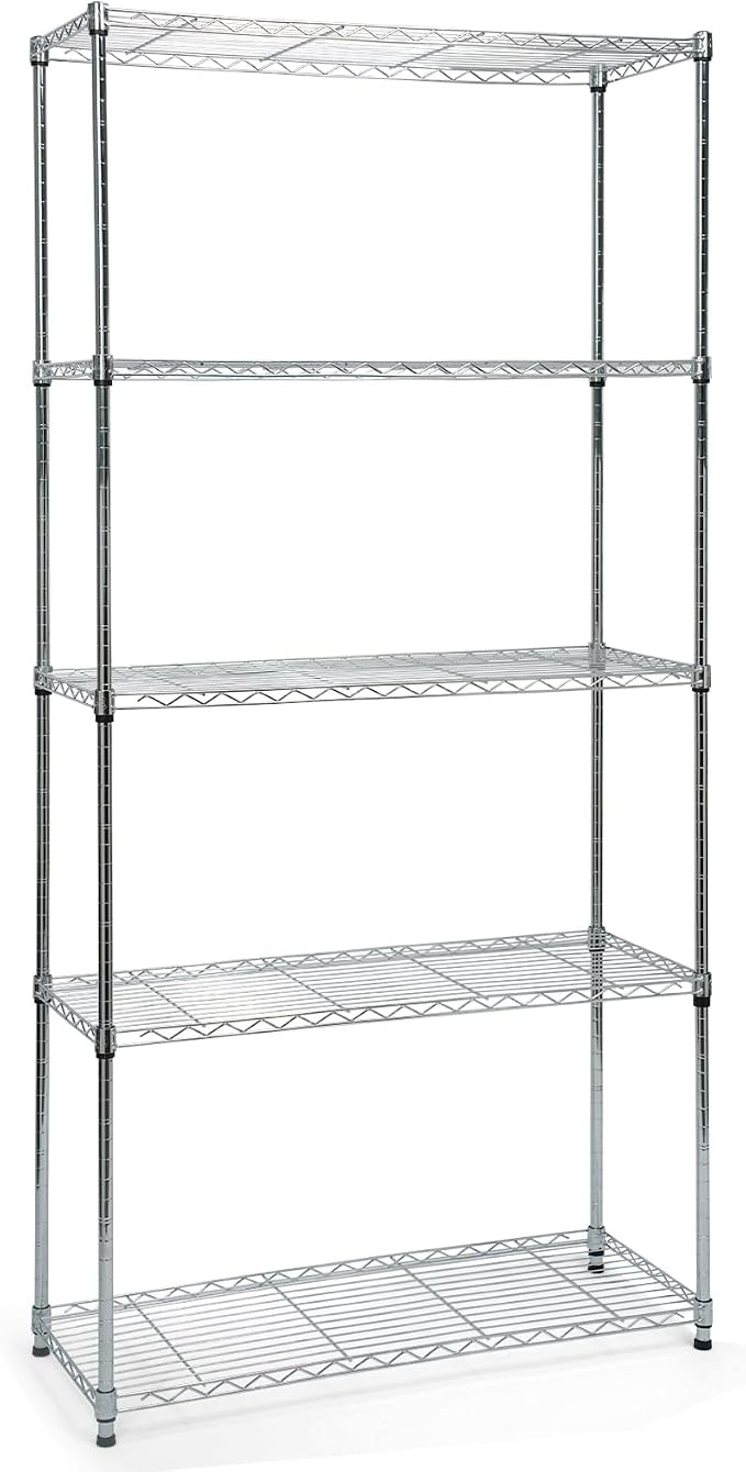Heavy-Duty Chrome Steel Wire Shelving NSF Certified. Adjustable Storage Rack by Unknown