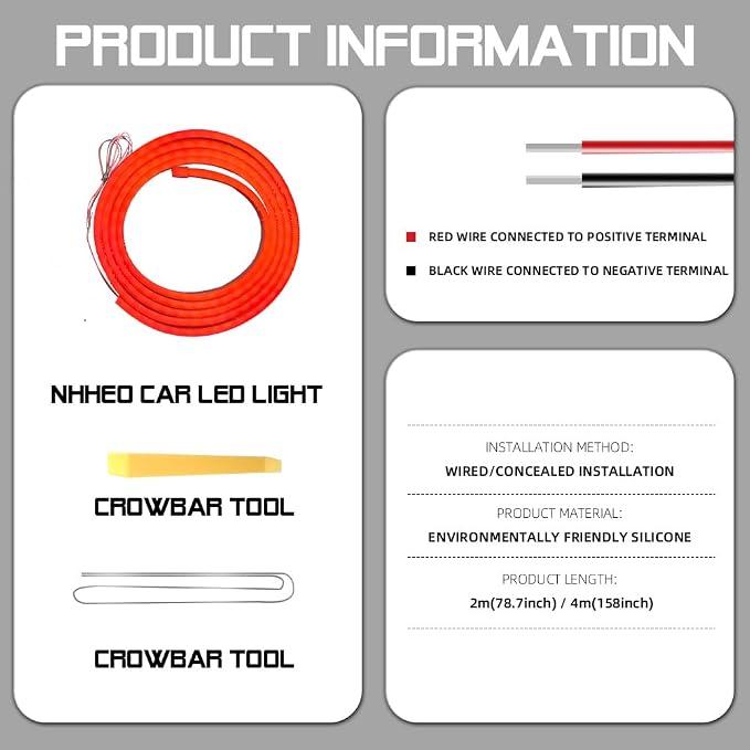 Car LED Strip Light For Trunk, 158Inch IP67 Silicone Waterproof Neon Light - Image 8