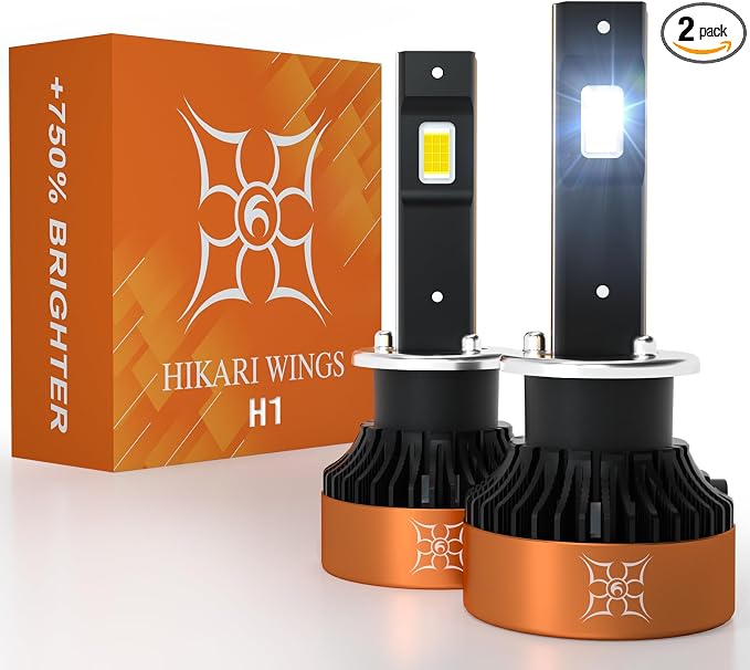 HIKARI WINGS H1 LED Fog light, 30000LM Pure White 6000K LED Bulbs, Plug & Play by HIKARI