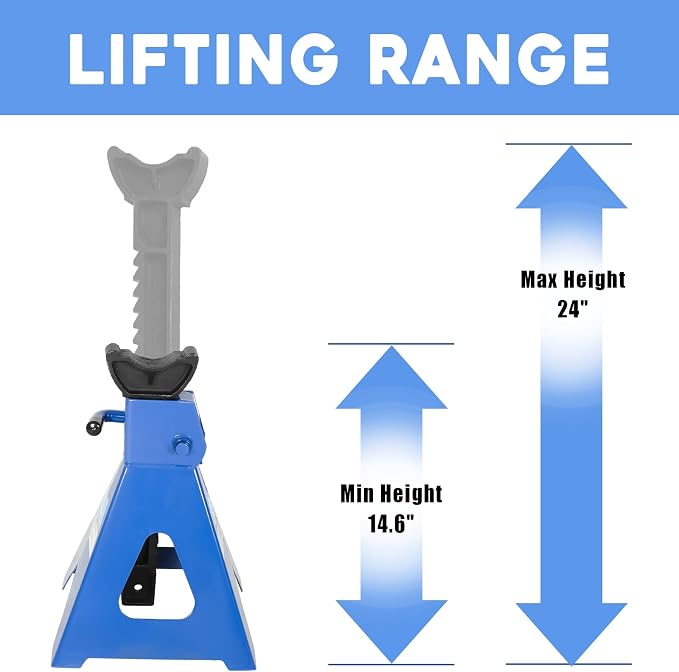6 Ton Automotive Jack Stands, Heavy Duty Steel Car Lifting Stand - Image 2