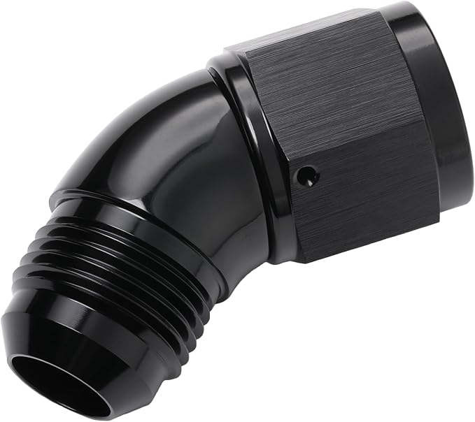 45 Degree 10AN Male to 10AN Female Swivel Full Flow Fitting Adapter Coupler - Image 3