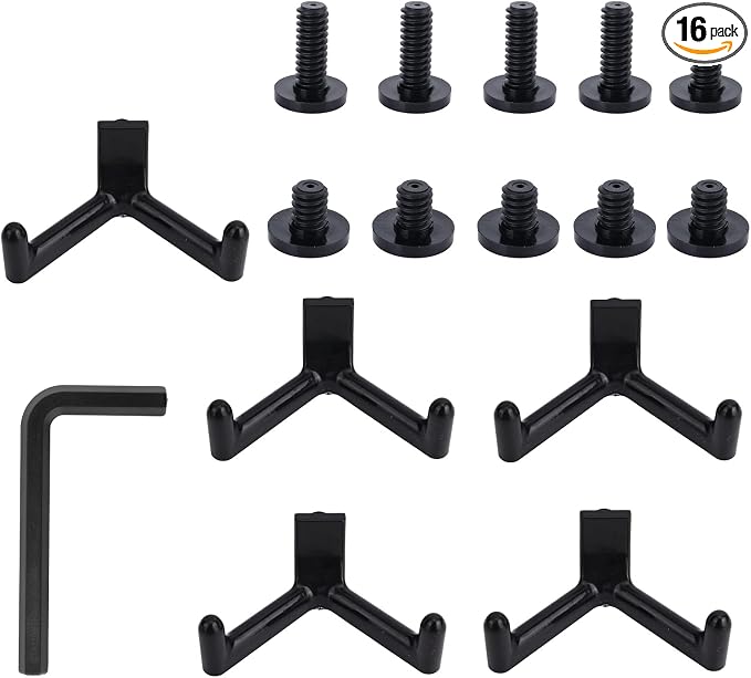 16 Pcs Storage Shed Hooks Set for Suncast, 5 Black V Shaped Tool Hooks Organizer by lasuroa