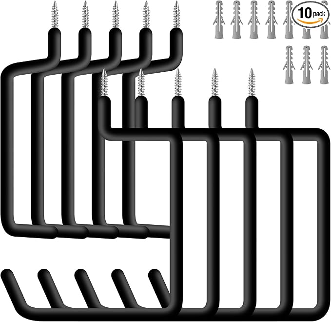 10 Pcs Ladder Hook Screw in Storage Hanger, Wall Mount Garage Storage Hooks by Unknown
