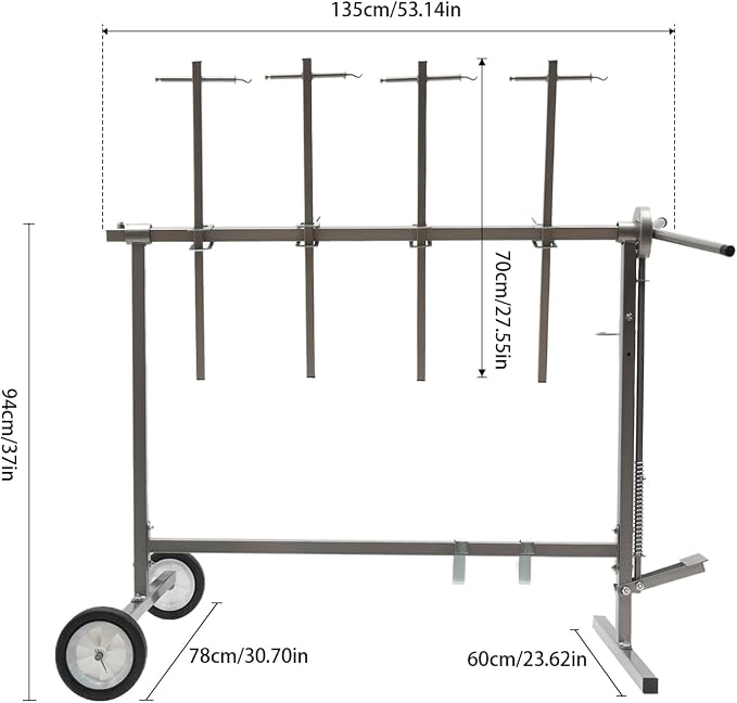 Adjustable Car Body Paint Rack, Paint Stand Repair Work Stand, Bumper/Body - Image 4