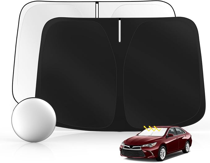 Windshield Sun Shade for Toyo-ta Camry LE XSE XLE Hybrid SE 2012-2017 Foldable by SULAGIWINDSHIELDSUNSHADE
