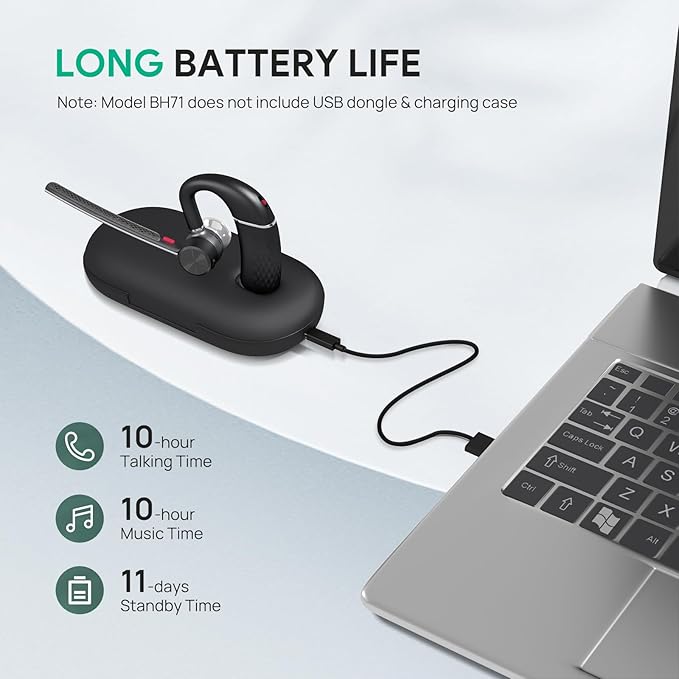 Yealink Bluetooth Headset BH71, Wireless Bluetooth Earpiece - Image 6