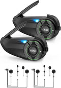 EJEAS Q8 2PC Motorcycle Bluetooth Headset, Upgraded Mesh 3.0 Intercom System by EJEAS