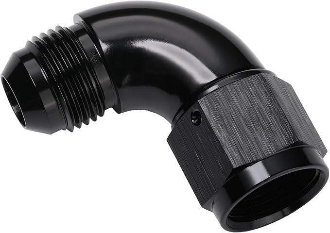 90 Degree 10AN Male to 10AN Female Swivel Full Flow Fitting Adapter Coupler - Image 4