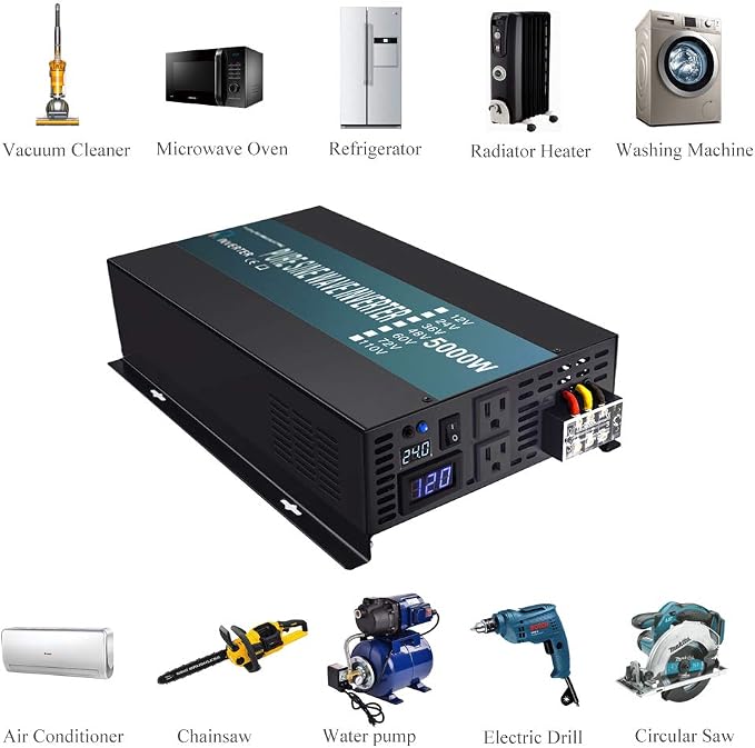 WZRELB Pure Sine Wave 5000W 24V Power Inverter DC to AC Power - Image 5
