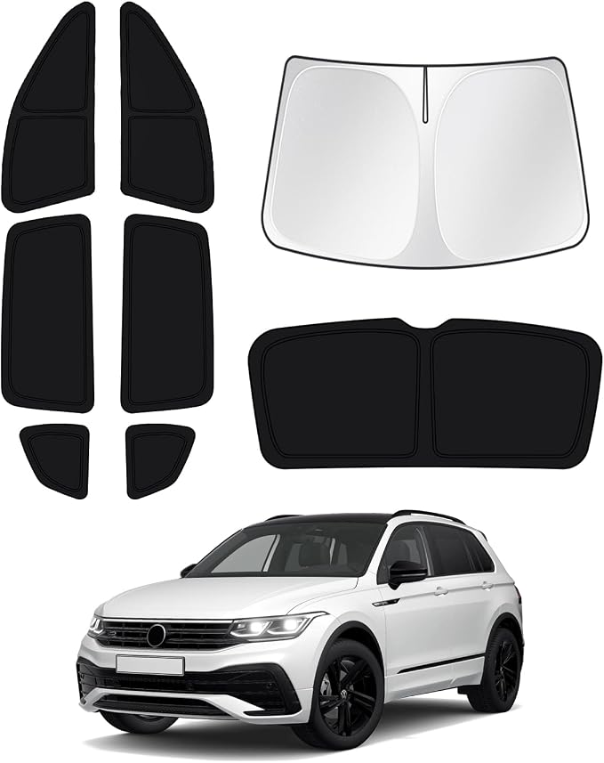 Windshield Sun Shade for 2018-2023 Volkswagen VW Tiguan Side Rear Window Shade by Canvcle