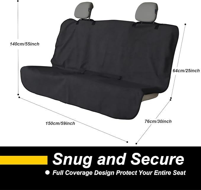 Back Seat Cover for Car Trucks Van SUV, Waterproof Rear Bench Towel Seat Covers - Image 2