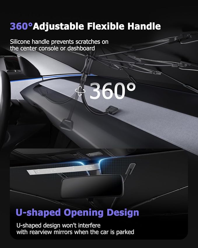 2025 Upgrade Car Windshield Sun Shade Windshield Sunshade Umbrella Protect Car - Image 6