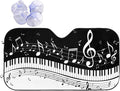Black White Music Car Windshield Sunshade Front Window Sun Visor Protector by mutakin