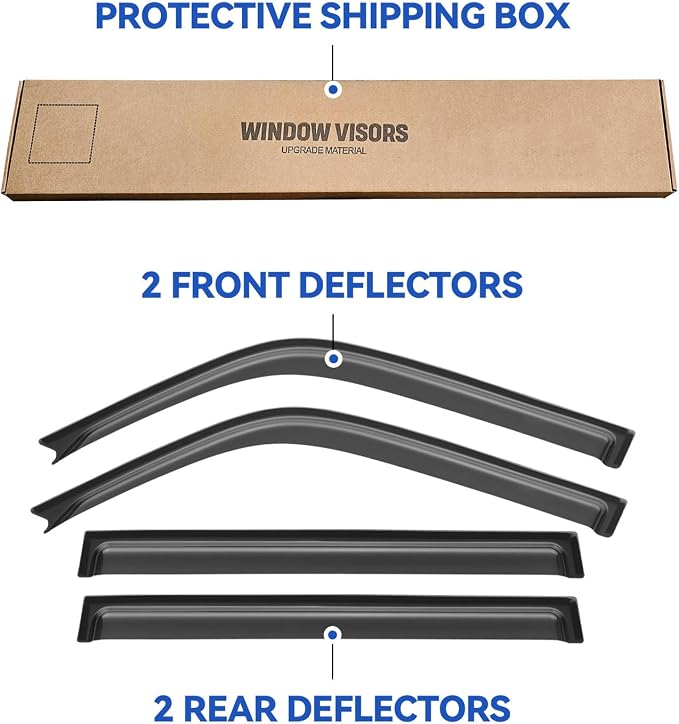 Window Visors Rain Guards for 1996 1997 1998 1999 2000 Toyota RAV4, Out-Channel - Image 5