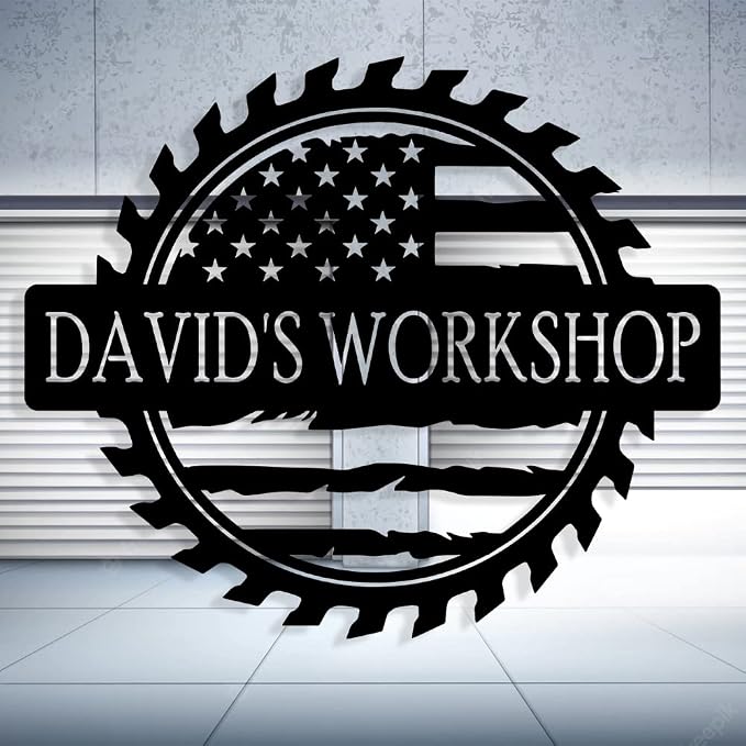 Custom American Flag Metal Shop Sign Gift - Image 2