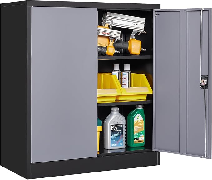 Metal Storage Cabinet, Lockable Storage Cabinet by Anxxsu
