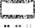 White Hibiscus Hawaii Flowers License Plate Frames Floral Round Hole by Omw2fyb