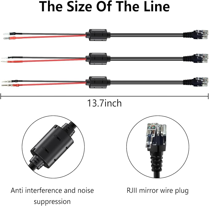 13.8" Radar Detector Hardwire Power Cord, Mirror Wire Plug Kit, - Image 4
