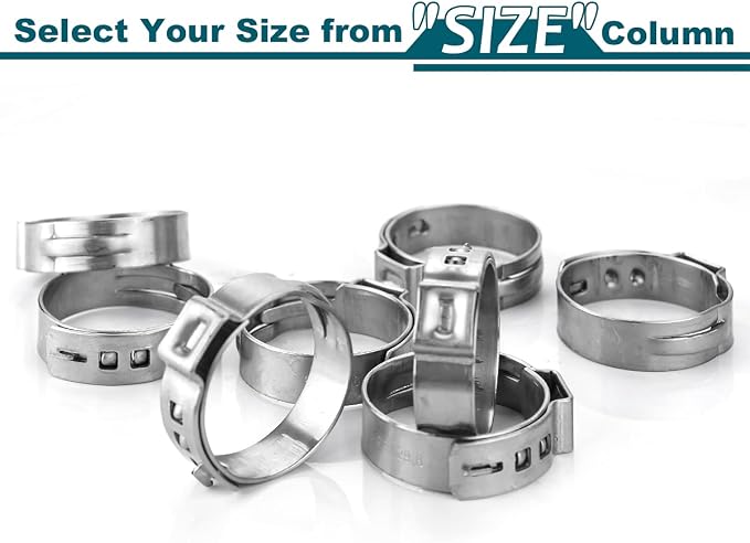 LOKMAN 50 Pack 1/2 Inch PEX Cinch Clamps, Stainless Steel Rings Pinch Clamps - Image 3