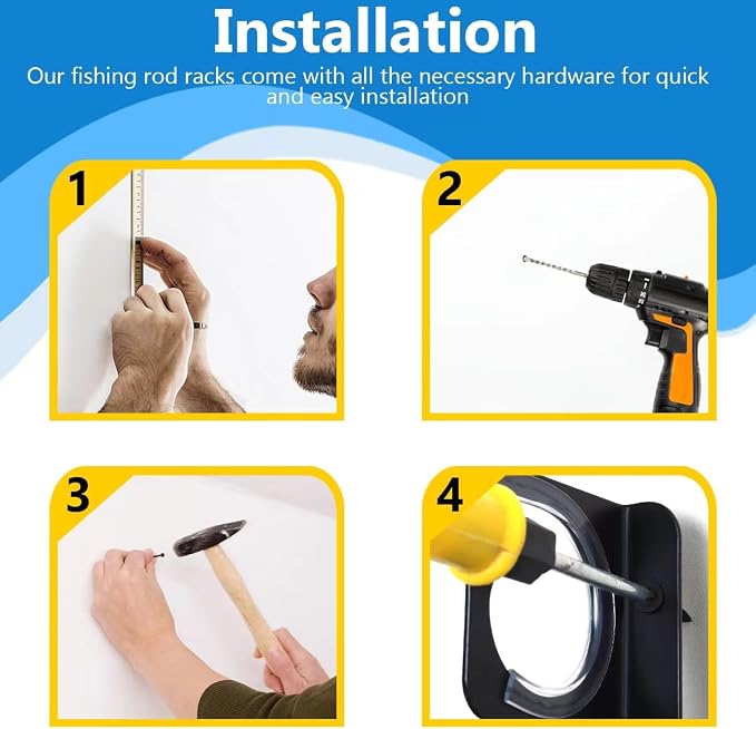 Fishing Rod Rack Pole Wall or Ceiling Storage Holder Hook Keeper Display Hanger - Image 7