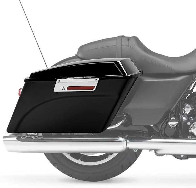 XFMT Motorcycle Saddlebags Vivid Black Hard Saddle Bags Trunk - Image 6