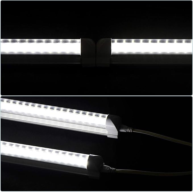 4 Pack, Led Shop Lights, 8FT Led Shop Light, 144W 6000K 19500LM Clear White - Image 5