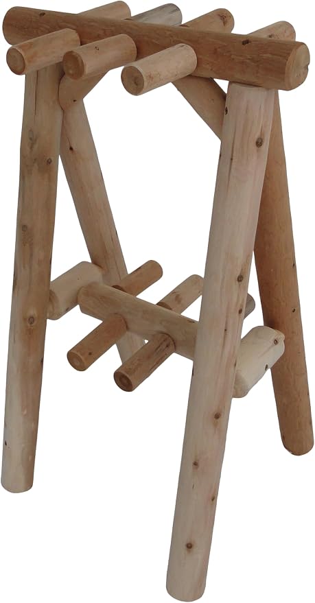 9-Place Freestanding Log Ski Rack Holder, Indoor & Outdoor Snowboard Racks - Image 7