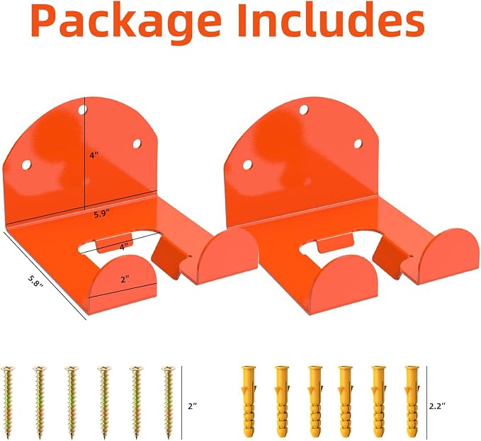 2 Pack Garage Organizer Trimmer Rack, Heavy-Duty Wall Mount Hanger - Image 2